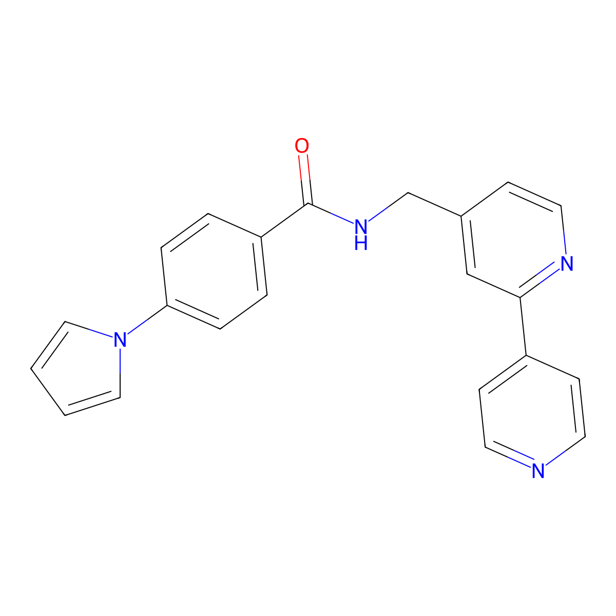 N-([2,4'-bipyridin]-4-ylmethyl)-4-(1H-pyrrol-1-yl)benzamide molecular structure, CAS 2034578-95-3