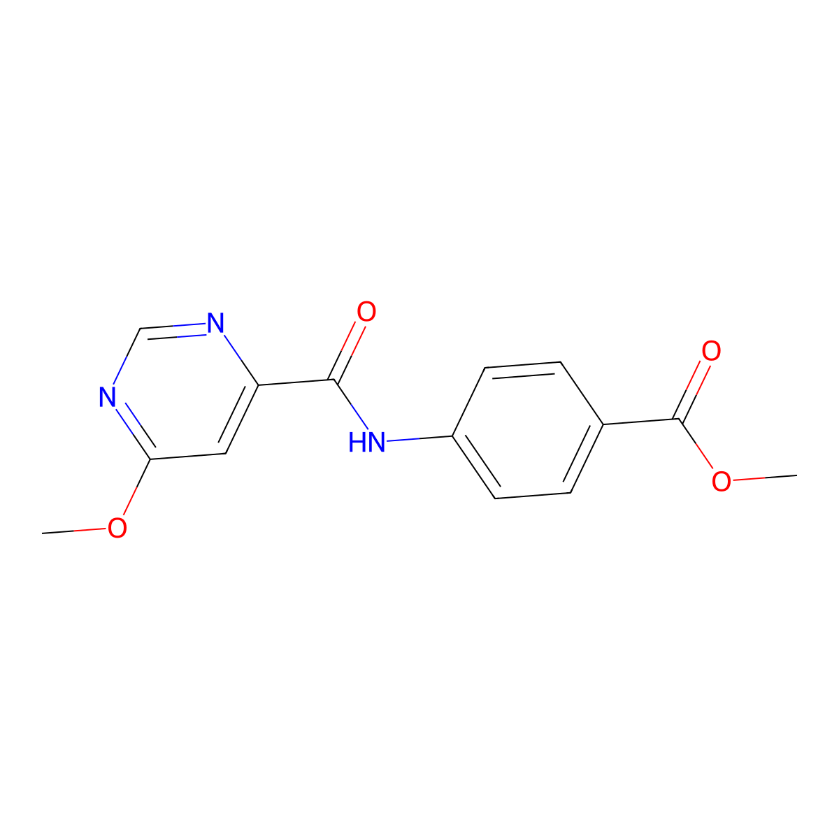 Methyl 4-(6-methoxypyrimidine-4-carboxamido)benzoate molecular structure, CAS 2034579-02-5