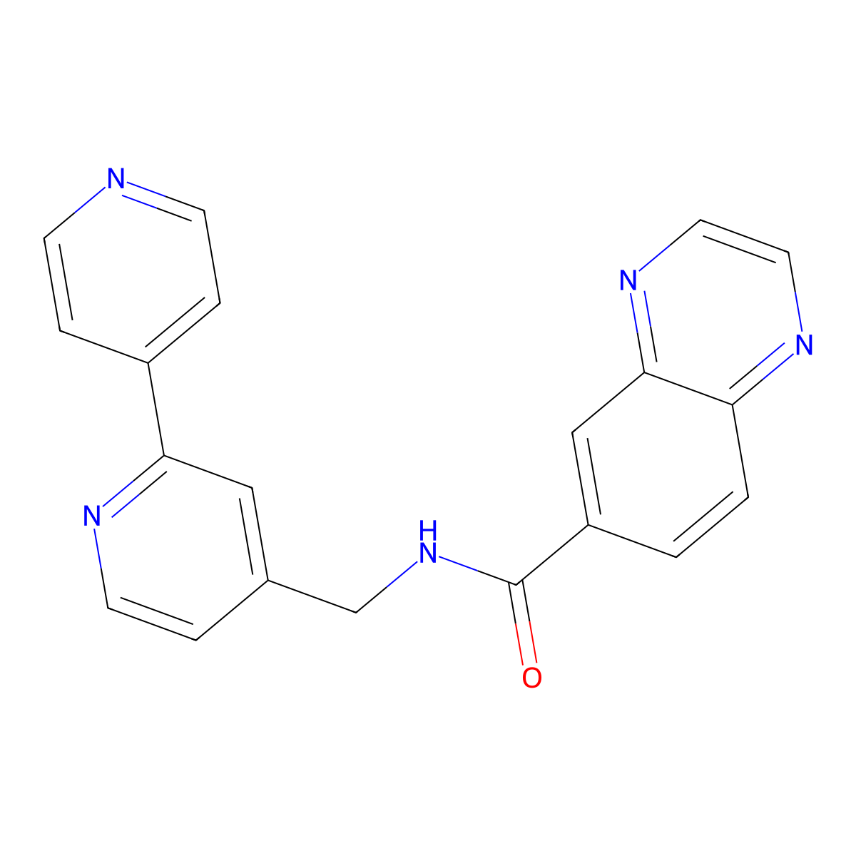 N-({[2,4'-bipyridine]-4-yl}methyl)quinoxaline-6-carboxamide molecular structure, CAS 2034579-18-3