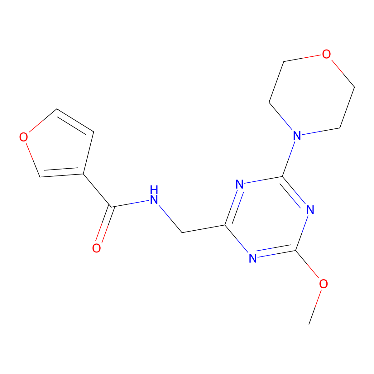 N-((4-methoxy-6-morpholino-1,3,5-triazin-2-yl)methyl)furan-3-carboxamide molecular structure, CAS 2034579-20-7