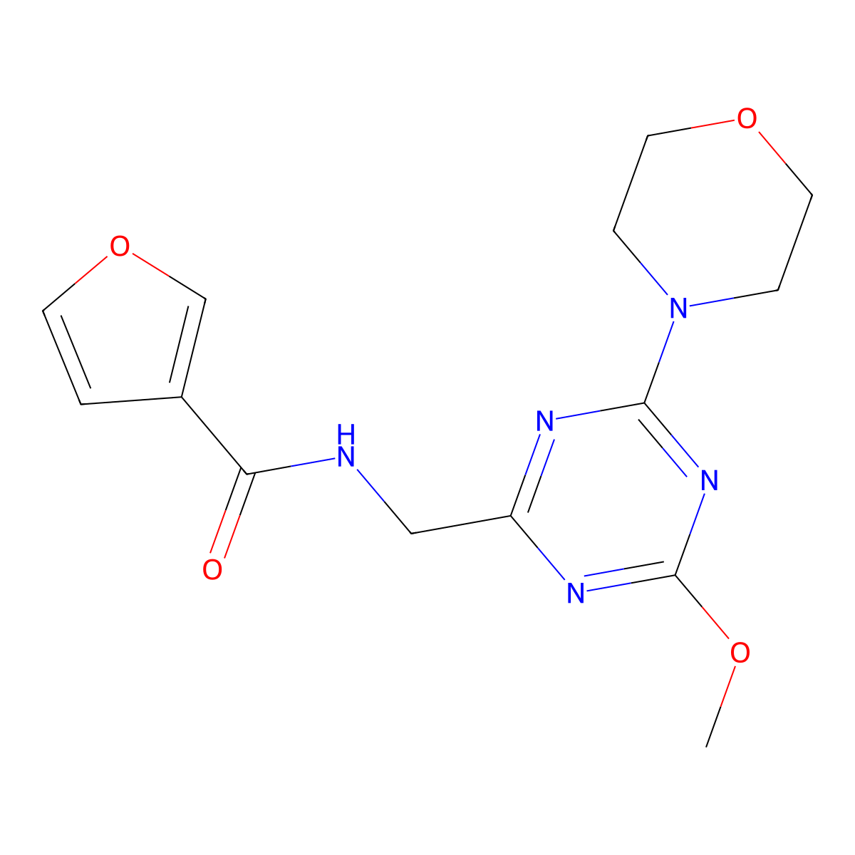 N-((4-methoxy-6-morpholino-1,3,5-triazin-2-yl)methyl)furan-3-carboxamide molecular structure, CAS 2034579-20-7