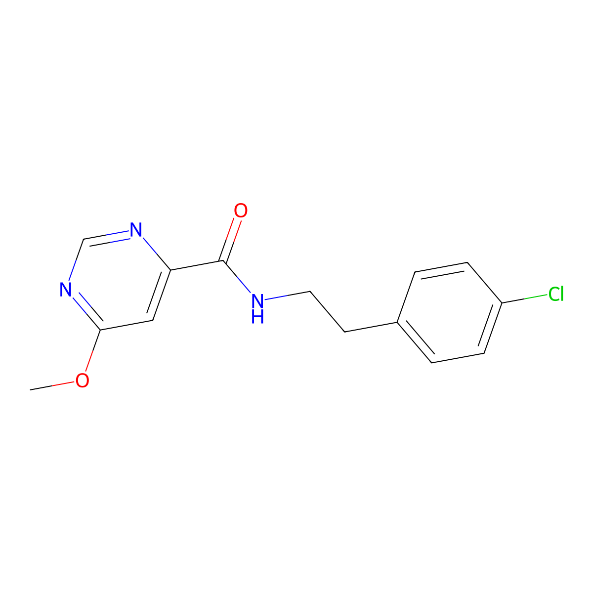 N-(4-chlorophenethyl)-6-methoxypyrimidine-4-carboxamide molecular structure, CAS 2034579-30-9