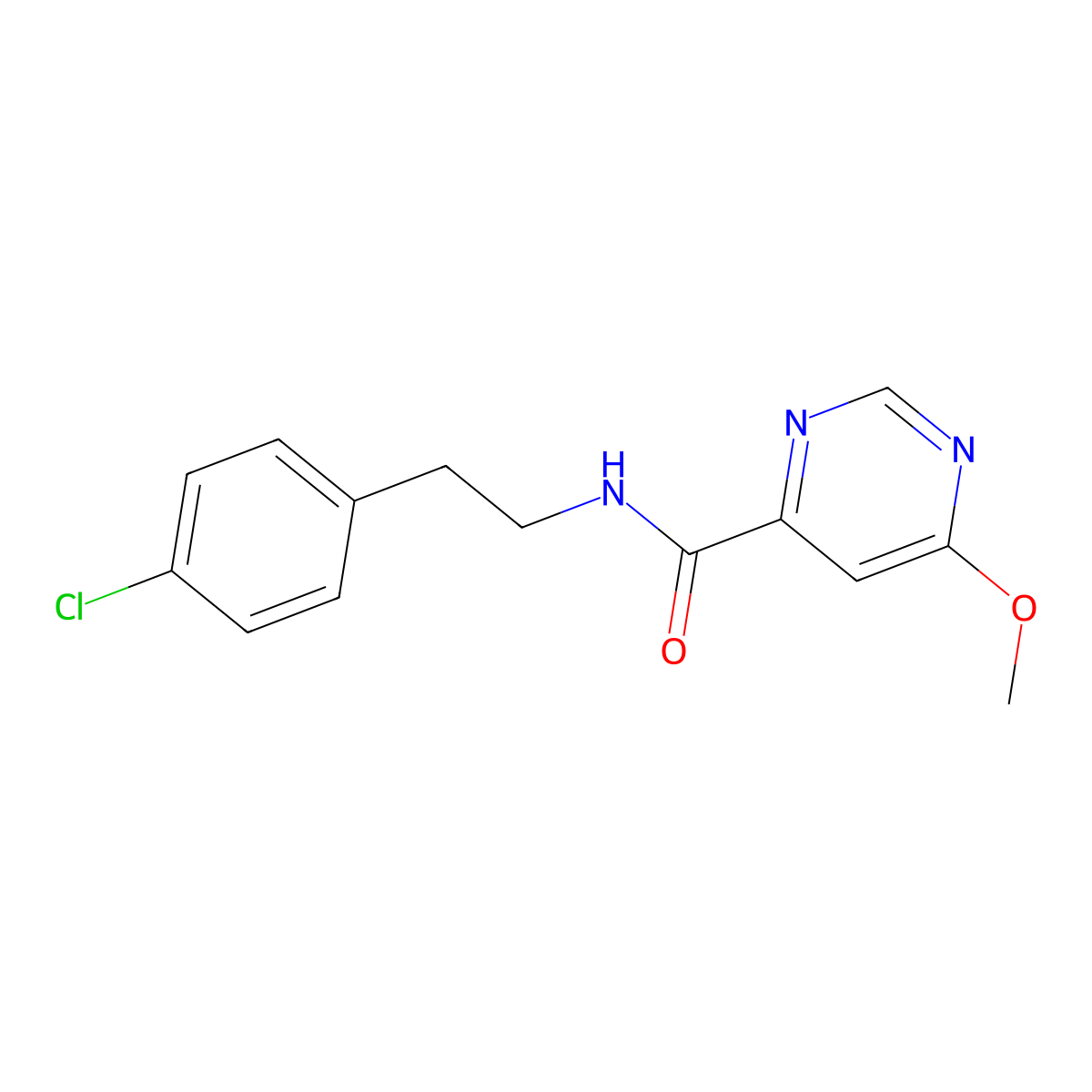 N-(4-chlorophenethyl)-6-methoxypyrimidine-4-carboxamide molecular structure, CAS 2034579-30-9