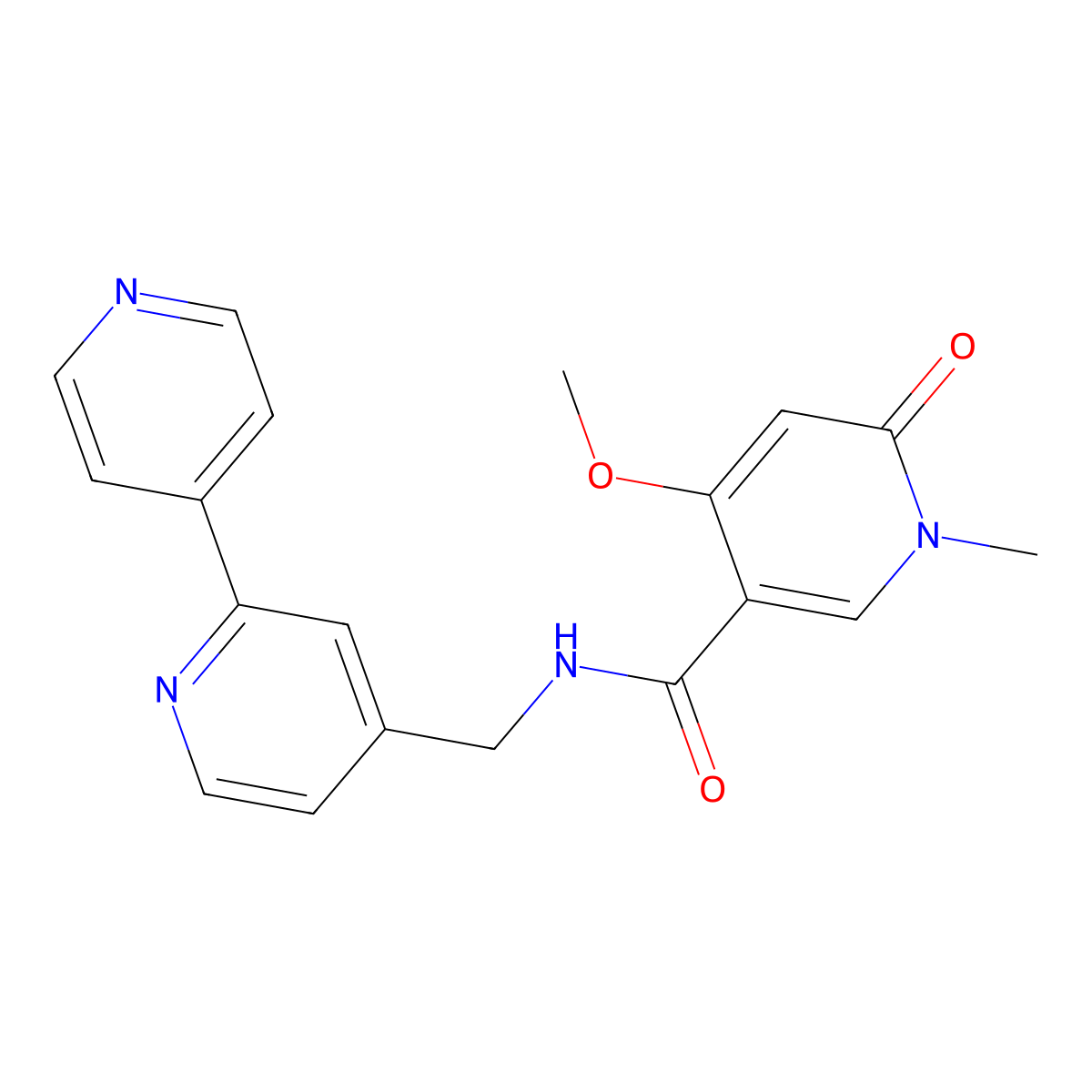 N-({[2,4'-bipyridine]-4-yl}methyl)-4-methoxy-1-methyl-6-oxo-1,6-dihydropyridine-3-carboxamide molecular structure, CAS 2034579-43-4