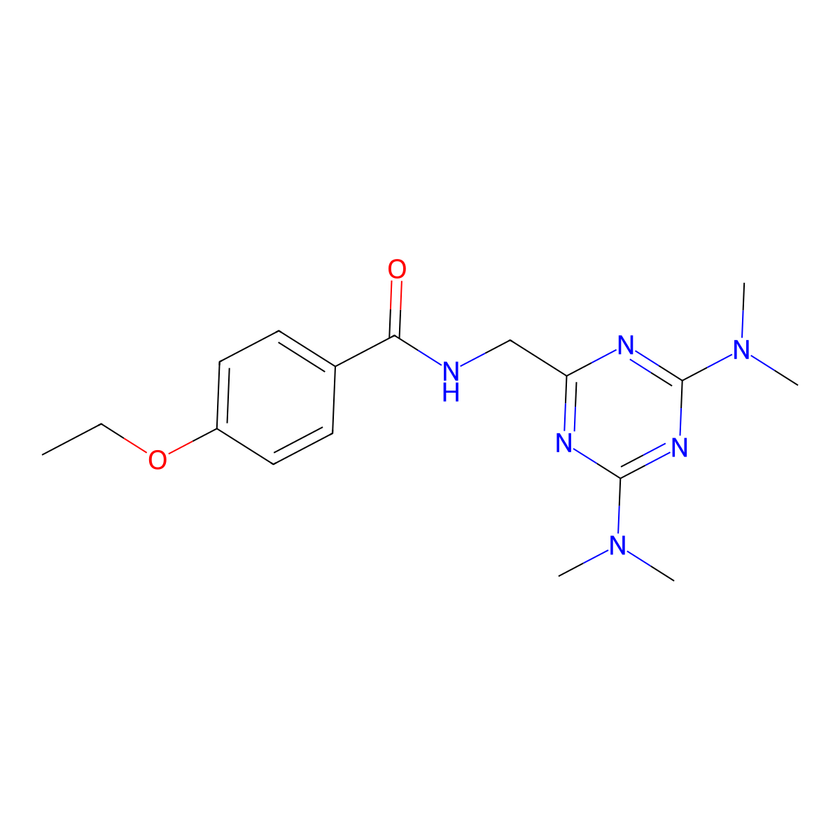 N-{[4,6-bis(dimethylamino)-1,3,5-triazin-2-yl]methyl}-4-ethoxybenzamide molecular structure, CAS 2034579-49-0