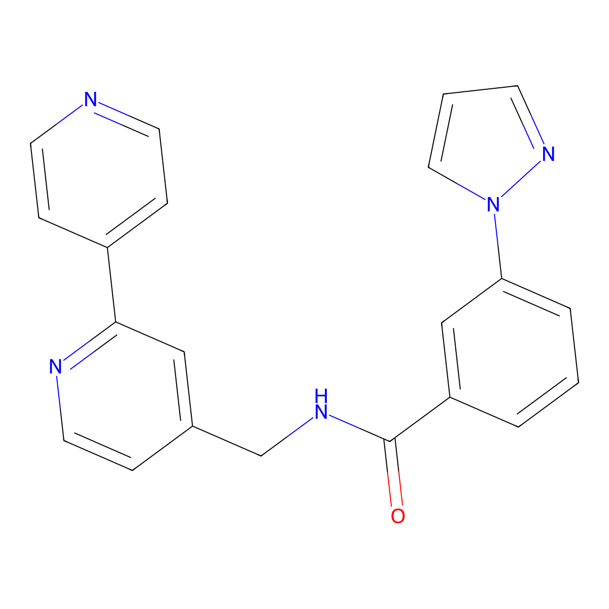 N-({[2,4'-bipyridine]-4-yl}methyl)-3-(1H-pyrazol-1-yl)benzamide molecular structure, CAS 2034579-55-8