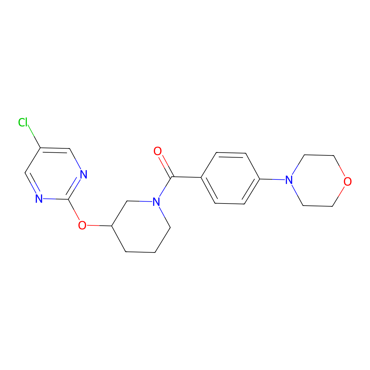 (3-((5-Chloropyrimidin-2-yl)oxy)piperidin-1-yl)(4-morpholinophenyl)methanone molecular structure, CAS 2034579-66-1
