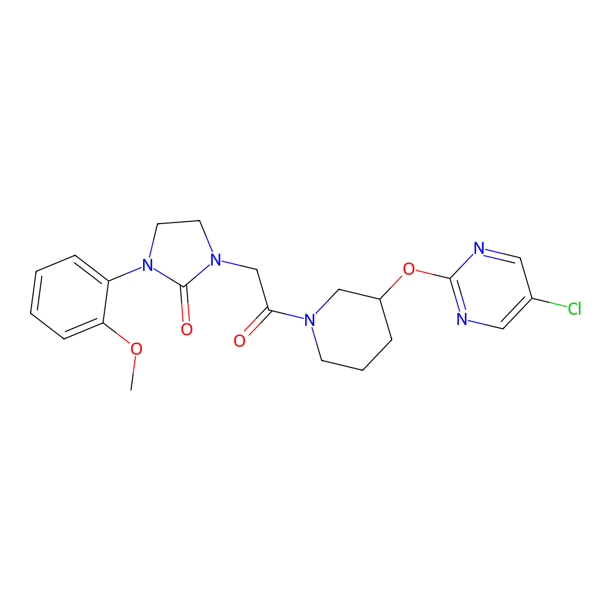 1-(2-{3-[(5-Chloropyrimidin-2-yl)oxy]piperidin-1-yl}-2-oxoethyl)-3-(2-methoxyphenyl)imidazolidin-2-one molecular structure, CAS 2034579-71-8