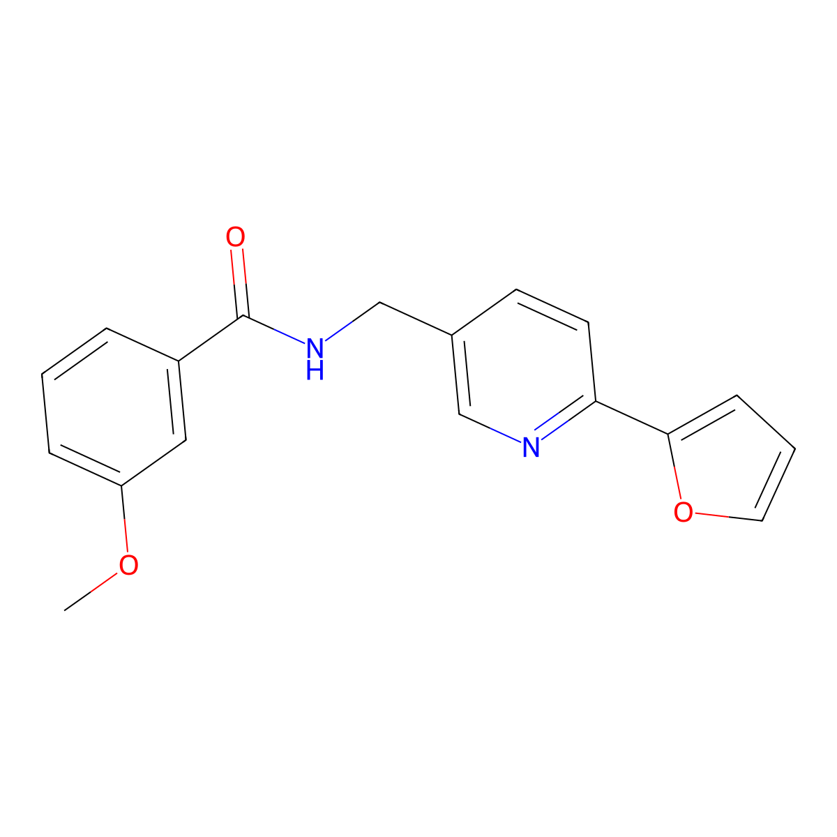 N-((6-(furan-2-yl)pyridin-3-yl)methyl)-3-methoxybenzamide molecular structure, CAS 2034579-75-2