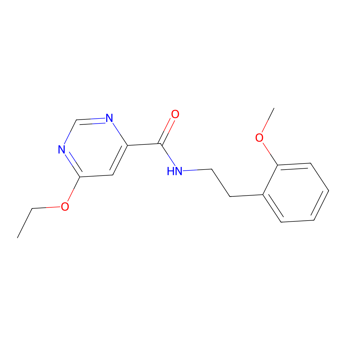 6-ethoxy-N-(2-methoxyphenethyl)pyrimidine-4-carboxamide molecular structure, CAS 2034579-78-5