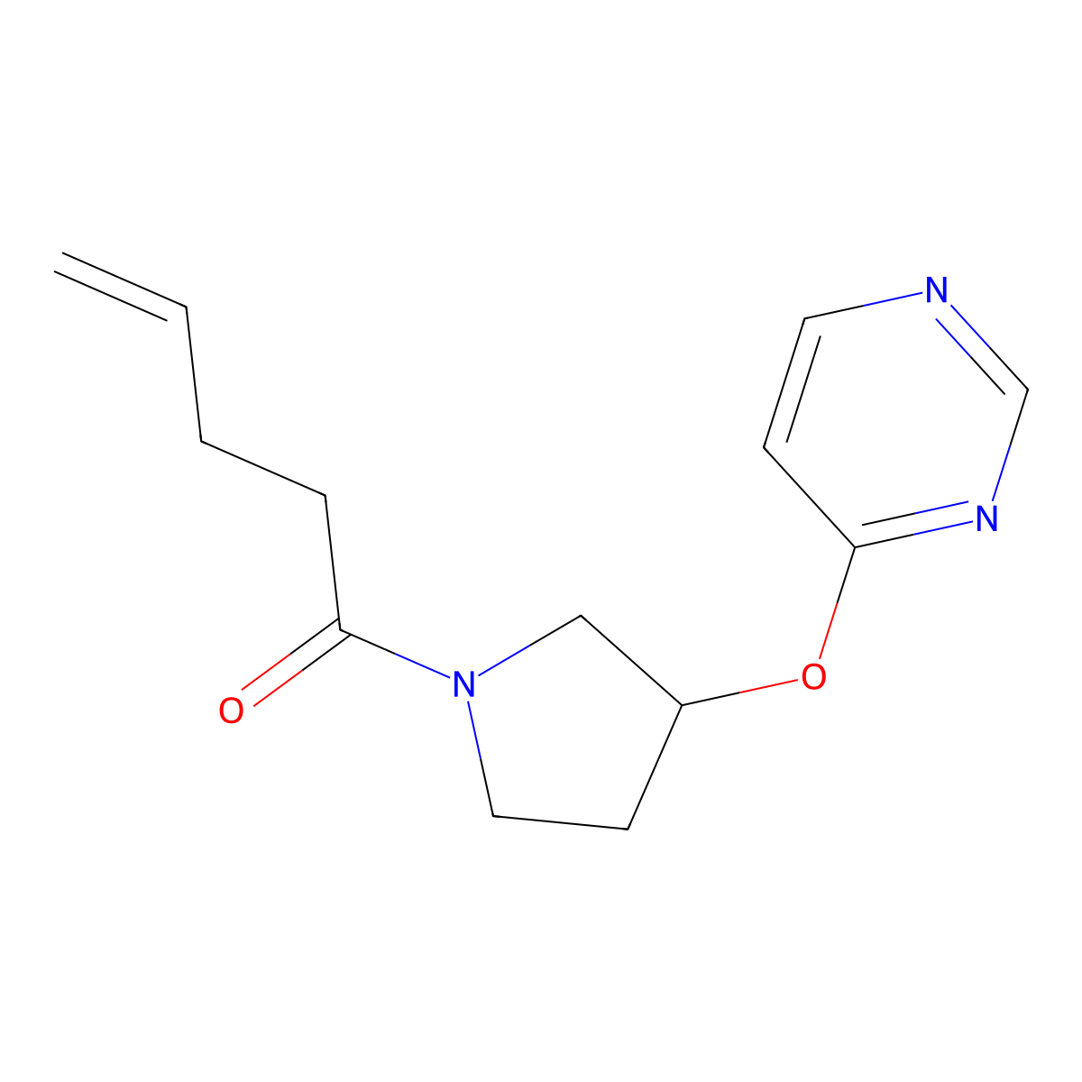 1-(3-(Pyrimidin-4-yloxy)pyrrolidin-1-yl)pent-4-en-1-one molecular structure, CAS 2034579-98-9