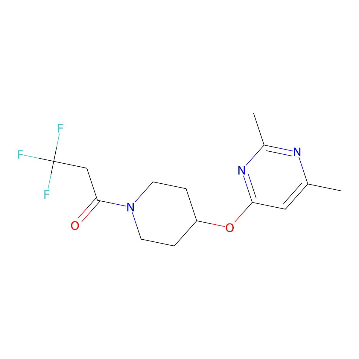1-(4-((2,6-Dimethylpyrimidin-4-yl)oxy)piperidin-1-yl)-3,3,3-trifluoropropan-1-one molecular structure, CAS 2034580-10-2