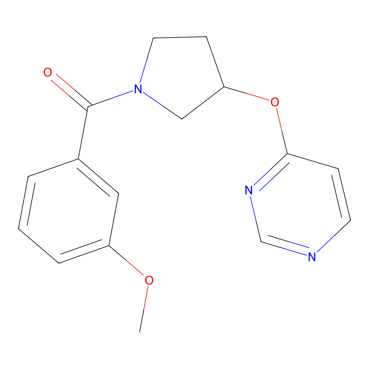 (3-Methoxyphenyl)(3-(pyrimidin-4-yloxy)pyrrolidin-1-yl)methanone molecular structure, CAS 2034580-24-8