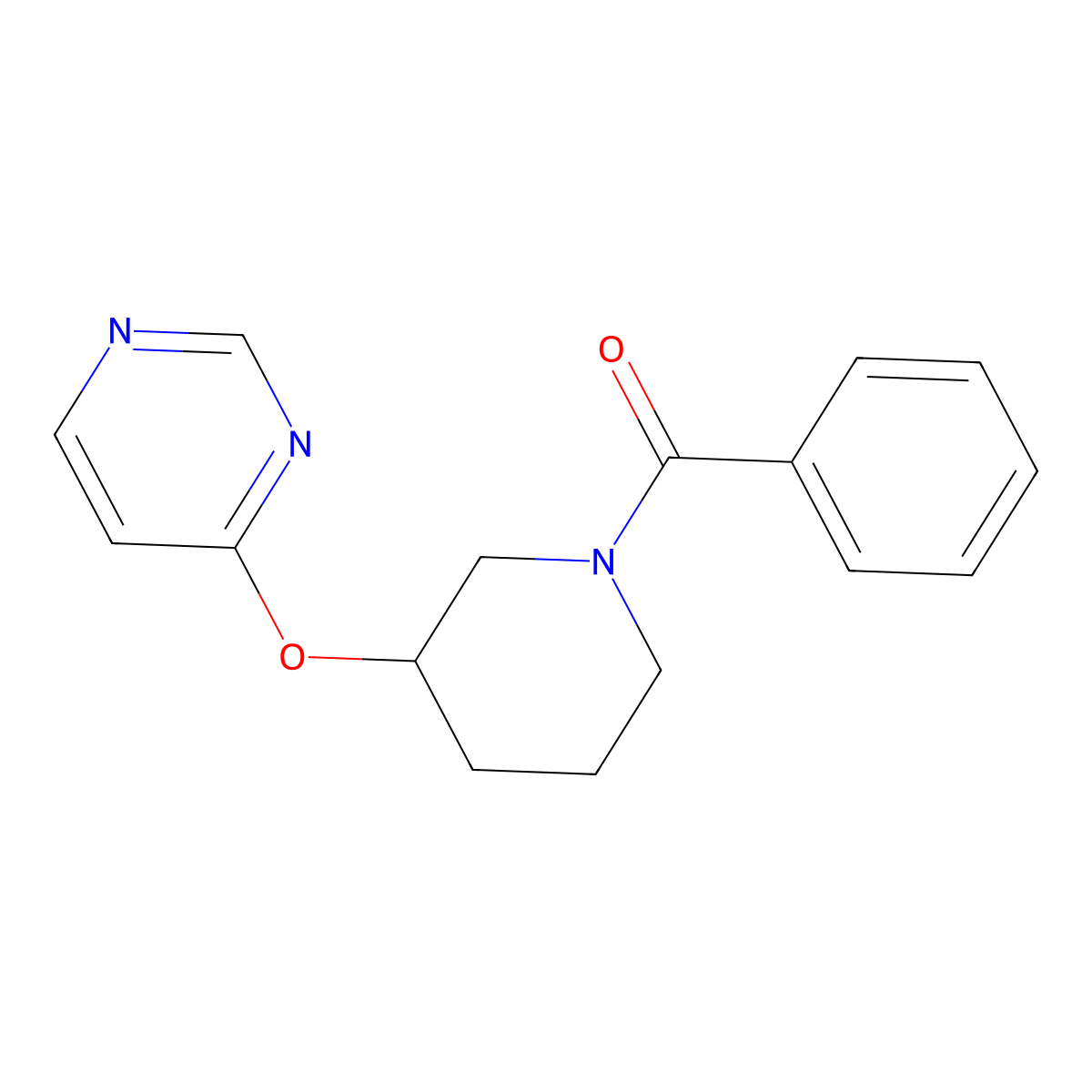 Phenyl(3-(pyrimidin-4-yloxy)piperidin-1-yl)methanone molecular structure, CAS 2034580-26-0