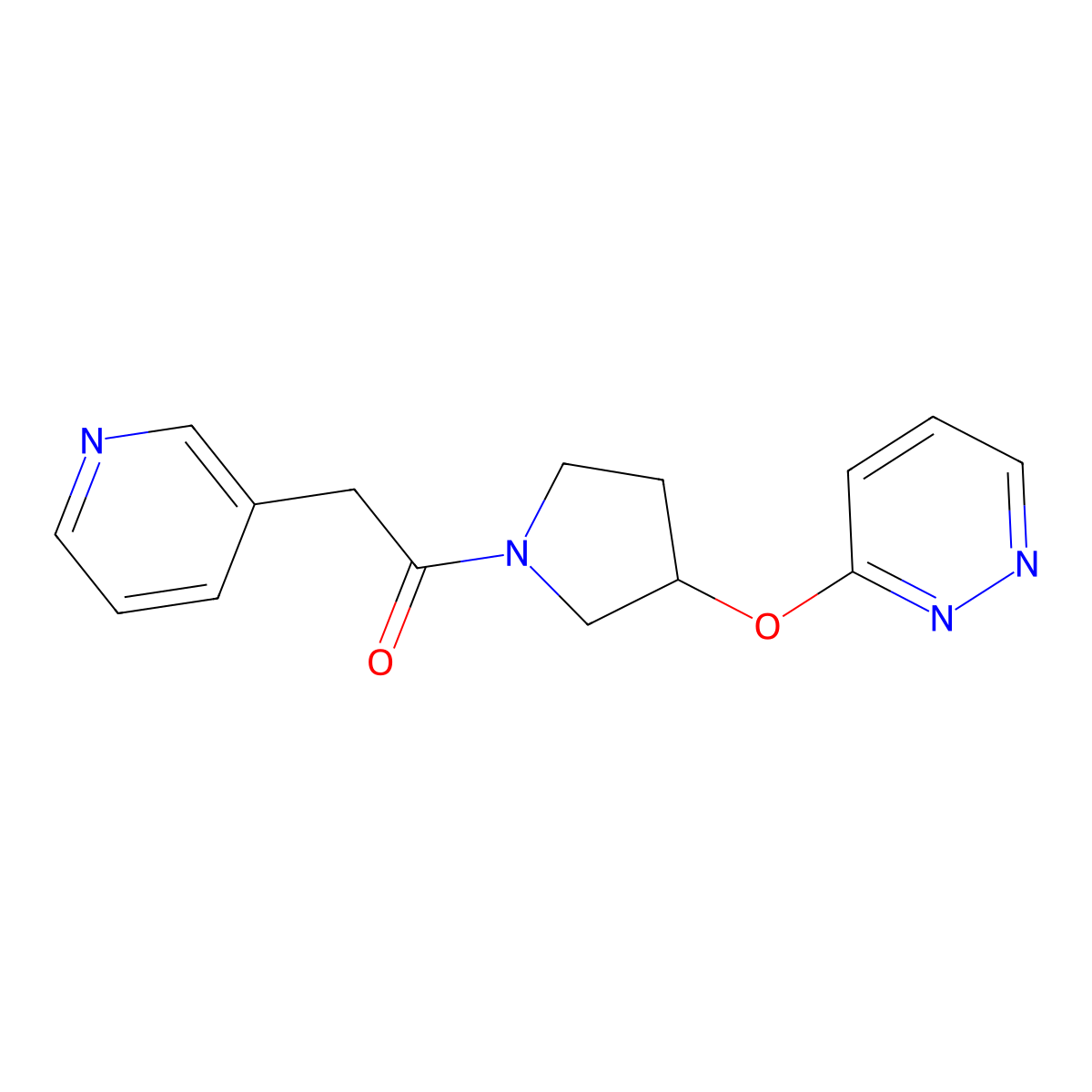 1-(3-(Pyridazin-3-yloxy)pyrrolidin-1-yl)-2-(pyridin-3-yl)ethanone molecular structure, CAS 2034580-27-1