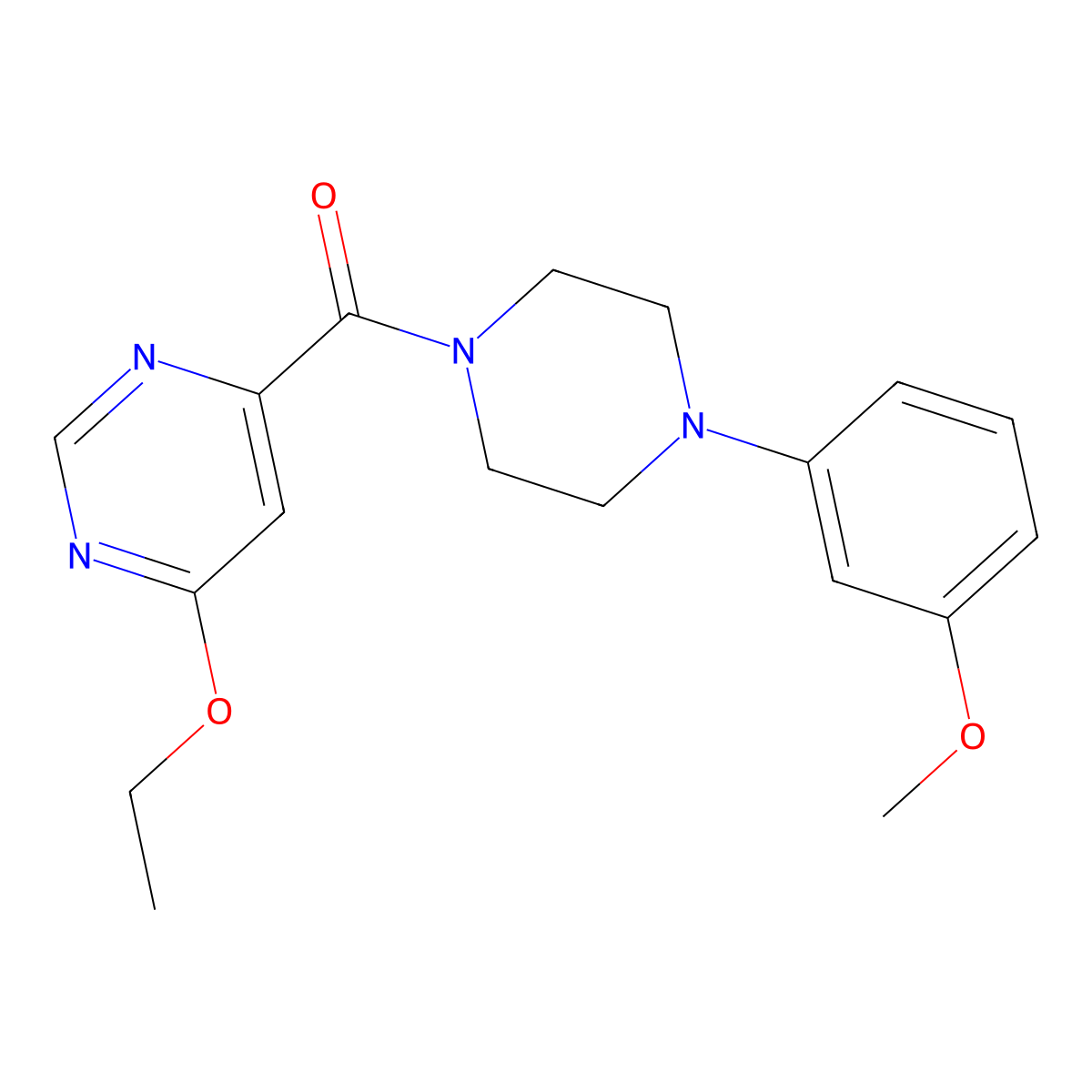 (6-Ethoxypyrimidin-4-yl)(4-(3-methoxyphenyl)piperazin-1-yl)methanone molecular structure, CAS 2034580-29-3