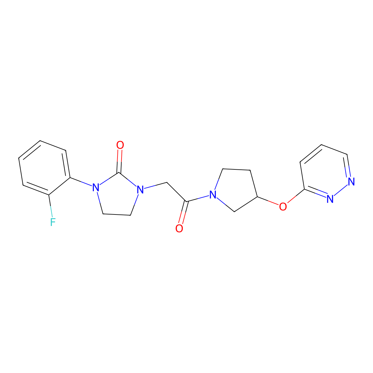 1-(2-Fluorophenyl)-3-{2-oxo-2-[3-(pyridazin-3-yloxy)pyrrolidin-1-yl]ethyl}imidazolidin-2-one molecular structure, CAS 2034580-32-8