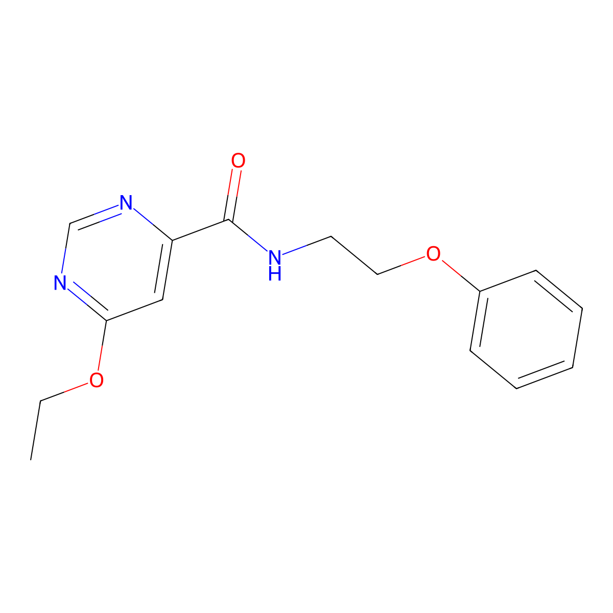 6-ethoxy-N-(2-phenoxyethyl)pyrimidine-4-carboxamide molecular structure, CAS 2034580-37-3
