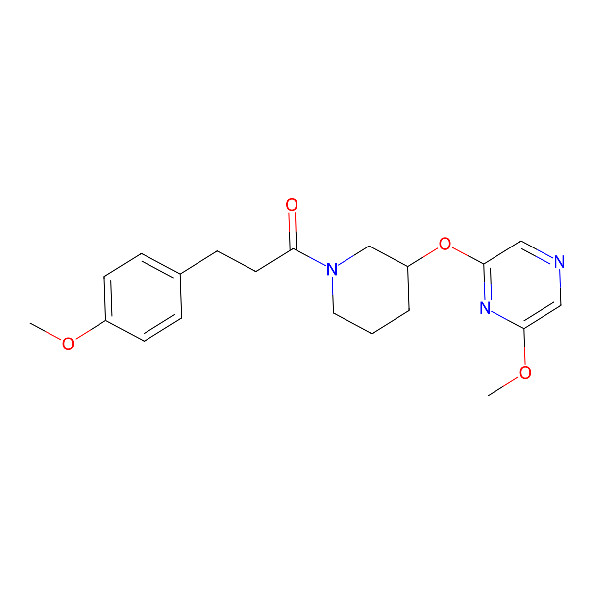 3-(4-Methoxyphenyl)-1-{3-[(6-methoxypyrazin-2-yl)oxy]piperidin-1-yl}propan-1-one molecular structure, CAS 2034580-72-6