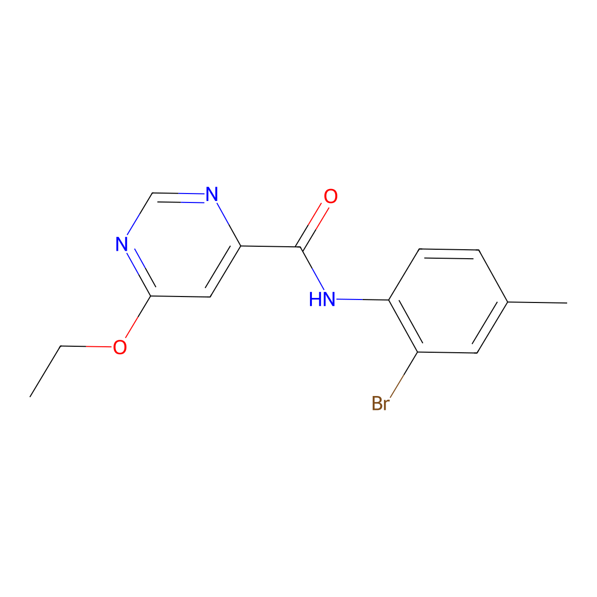 N-(2-bromo-4-methylphenyl)-6-ethoxypyrimidine-4-carboxamide molecular structure, CAS 2034580-78-2