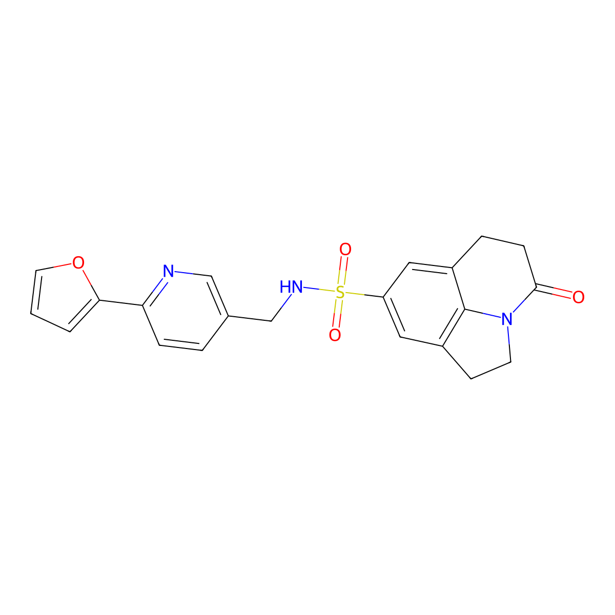 N-((6-(furan-2-yl)pyridin-3-yl)methyl)-4-oxo-2,4,5,6-tetrahydro-1H-pyrrolo[3,2,1-ij]quinoline-8-sulfonamide molecular structure, CAS 2034580-83-9