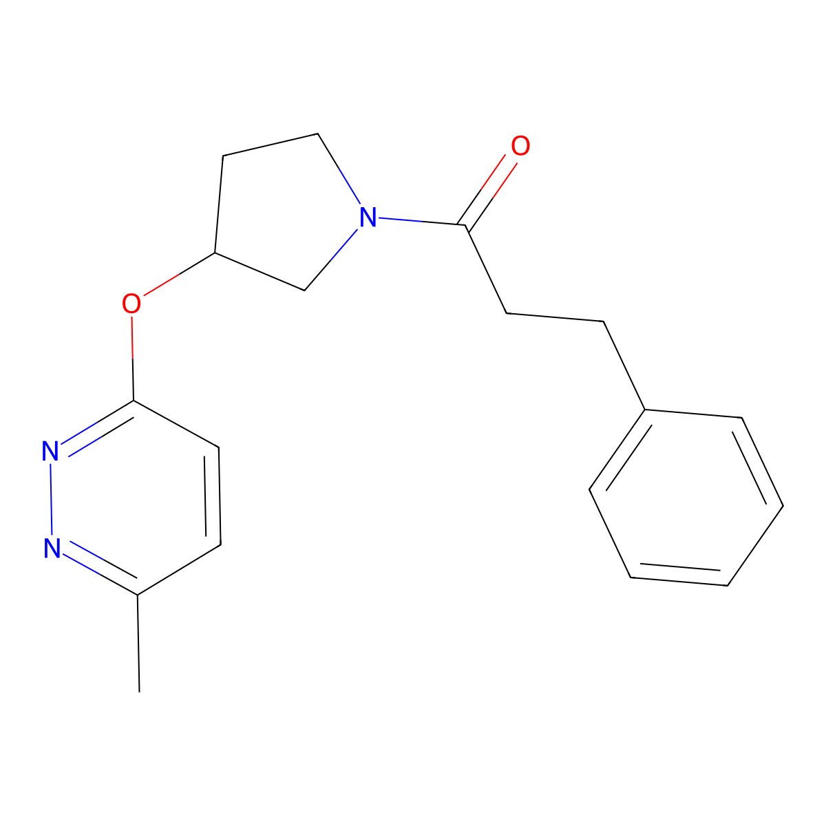 1-{3-[(6-Methylpyridazin-3-yl)oxy]pyrrolidin-1-yl}-3-phenylpropan-1-one molecular structure, CAS 2034580-91-9