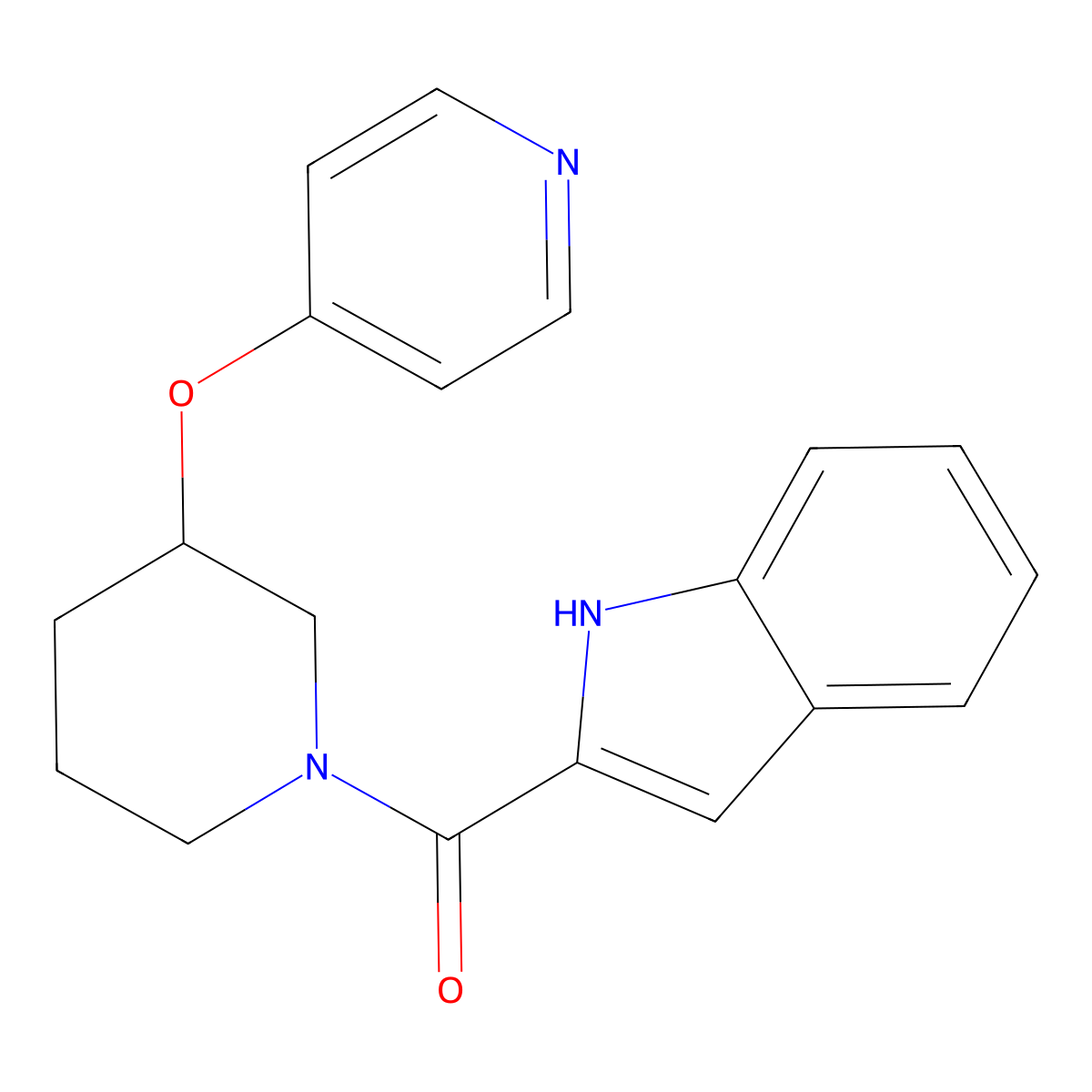 (1H-indol-2-yl)(3-(pyridin-4-yloxy)piperidin-1-yl)methanone molecular structure, CAS 2034580-93-1