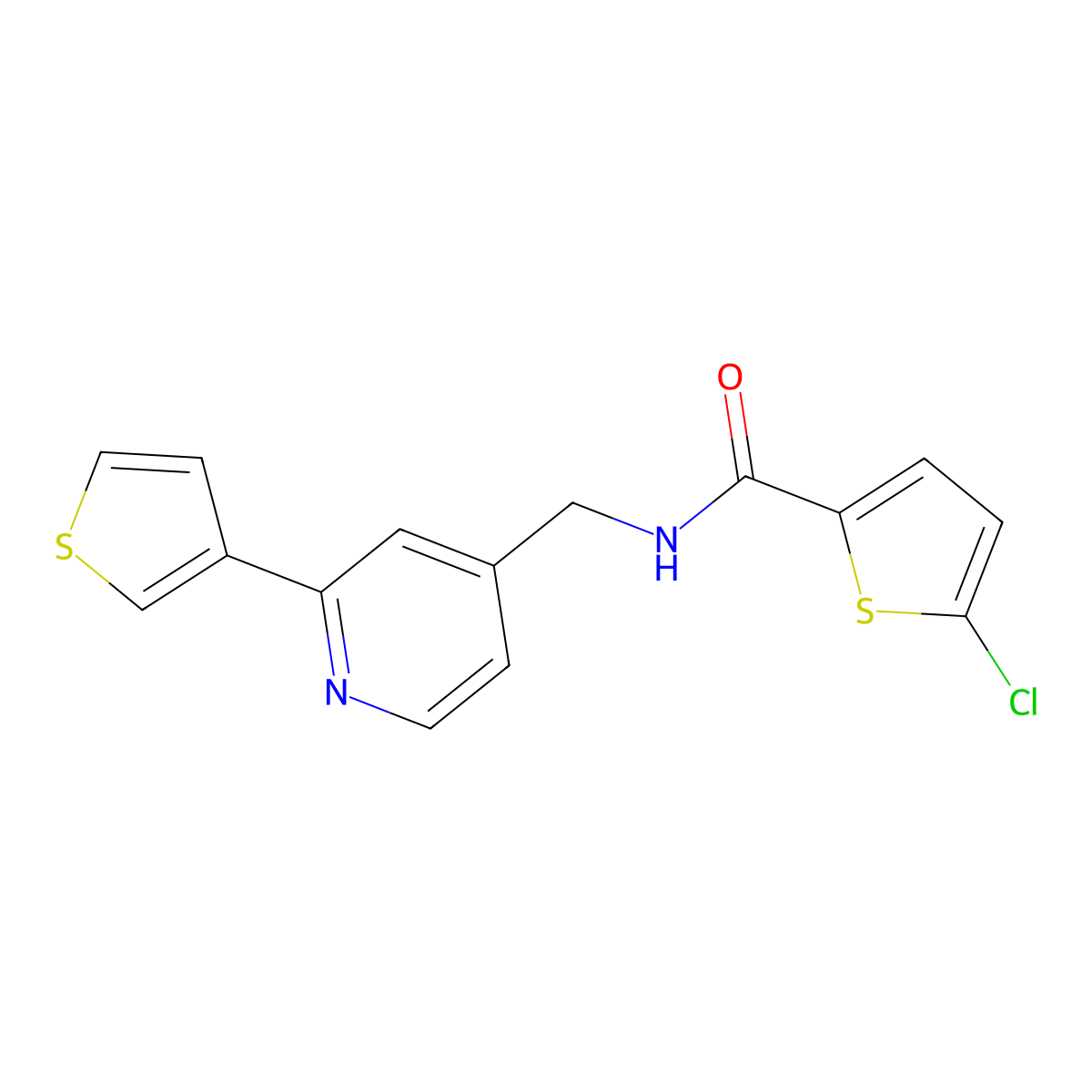 5-chloro-N-((2-(thiophen-3-yl)pyridin-4-yl)methyl)thiophene-2-carboxamide molecular structure, CAS 2034581-01-4