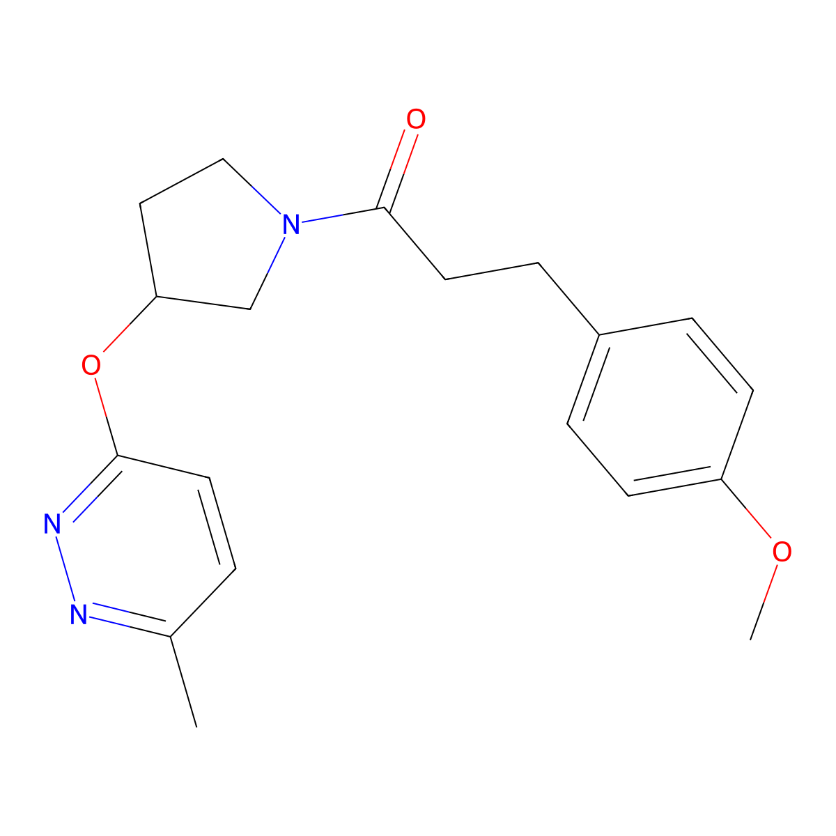 3-(4-Methoxyphenyl)-1-(3-((6-methylpyridazin-3-yl)oxy)pyrrolidin-1-yl)propan-1-one molecular structure, CAS 2034581-02-5