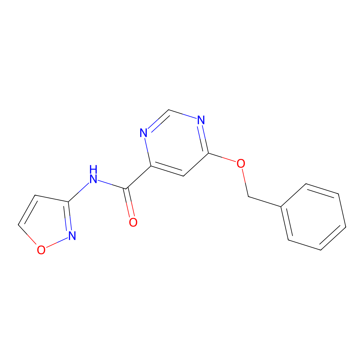 6-(benzyloxy)-N-(isoxazol-3-yl)pyrimidine-4-carboxamide molecular structure, CAS 2034581-03-6