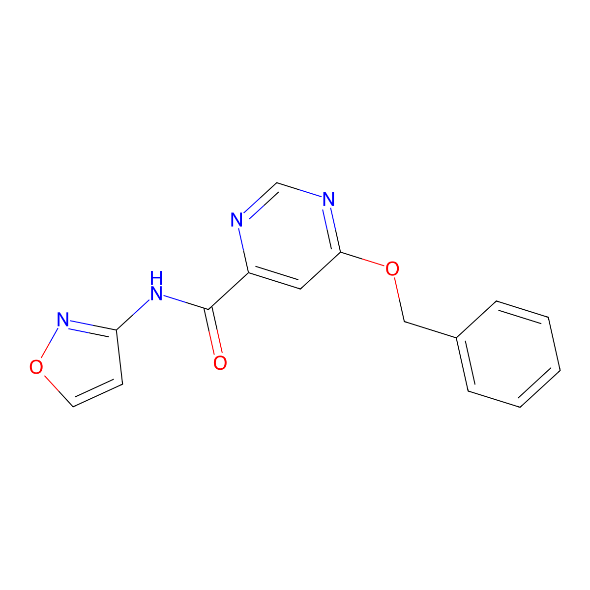 6-(benzyloxy)-N-(isoxazol-3-yl)pyrimidine-4-carboxamide molecular structure, CAS 2034581-03-6