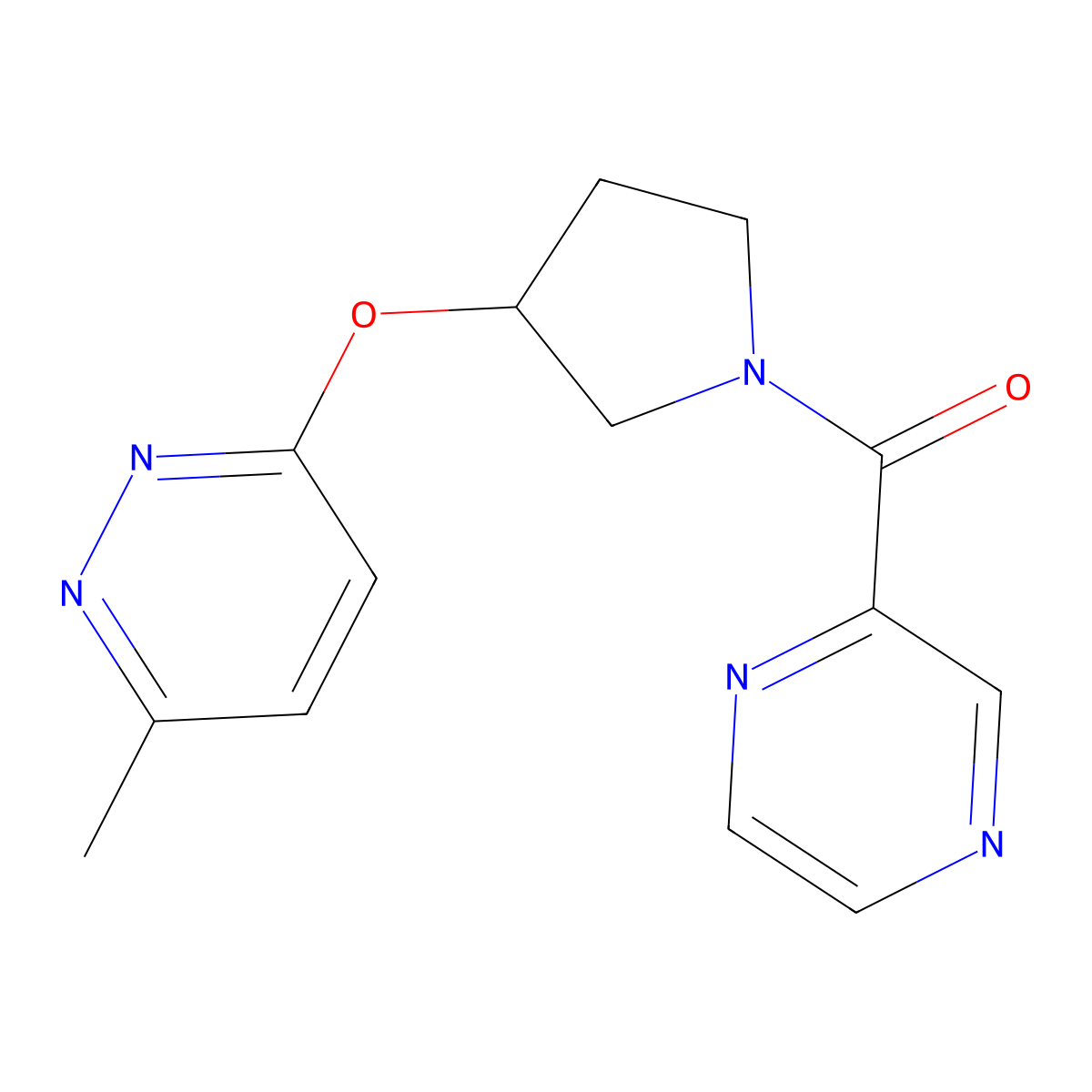(3-((6-Methylpyridazin-3-yl)oxy)pyrrolidin-1-yl)(pyrazin-2-yl)methanone molecular structure, CAS 2034581-15-0