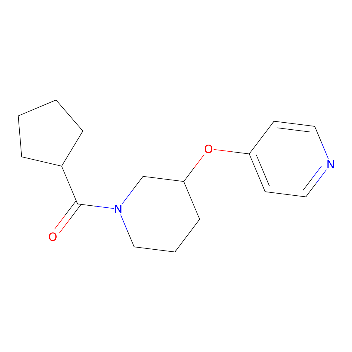 Cyclopentyl(3-(pyridin-4-yloxy)piperidin-1-yl)methanone molecular structure, CAS 2034581-21-8