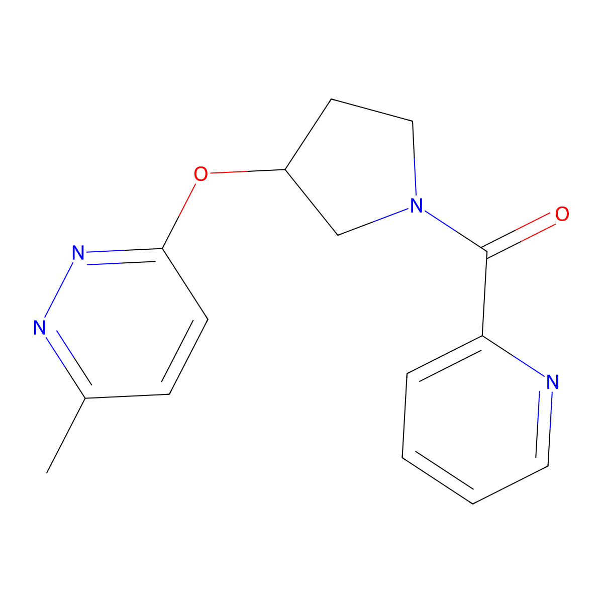 (3-((6-Methylpyridazin-3-yl)oxy)pyrrolidin-1-yl)(pyridin-2-yl)methanone molecular structure, CAS 2034581-22-9