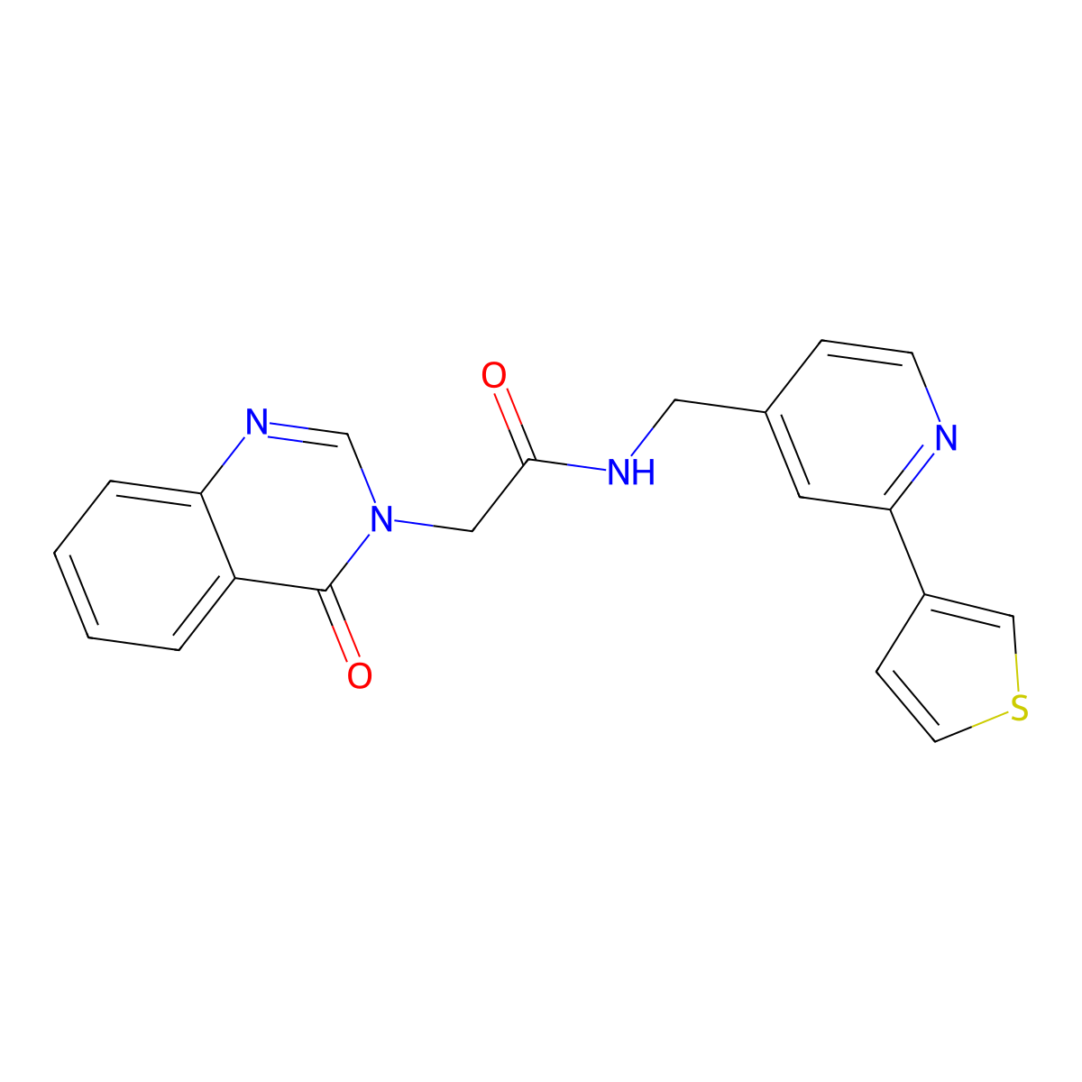 2-(4-oxoquinazolin-3(4H)-yl)-N-((2-(thiophen-3-yl)pyridin-4-yl)methyl)acetamide molecular structure, CAS 2034581-36-5