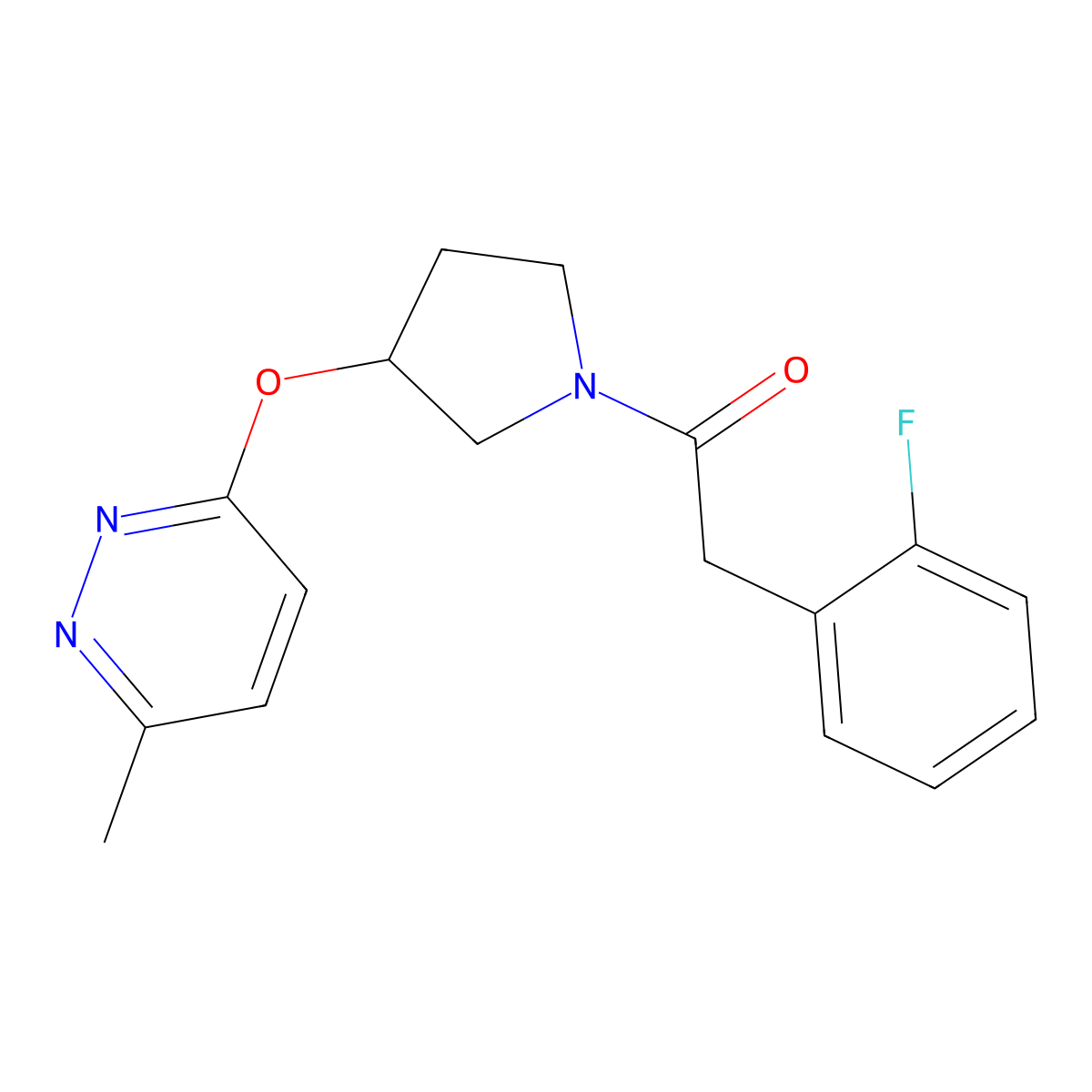 2-(2-Fluorophenyl)-1-(3-((6-methylpyridazin-3-yl)oxy)pyrrolidin-1-yl)ethanone molecular structure, CAS 2034581-45-6