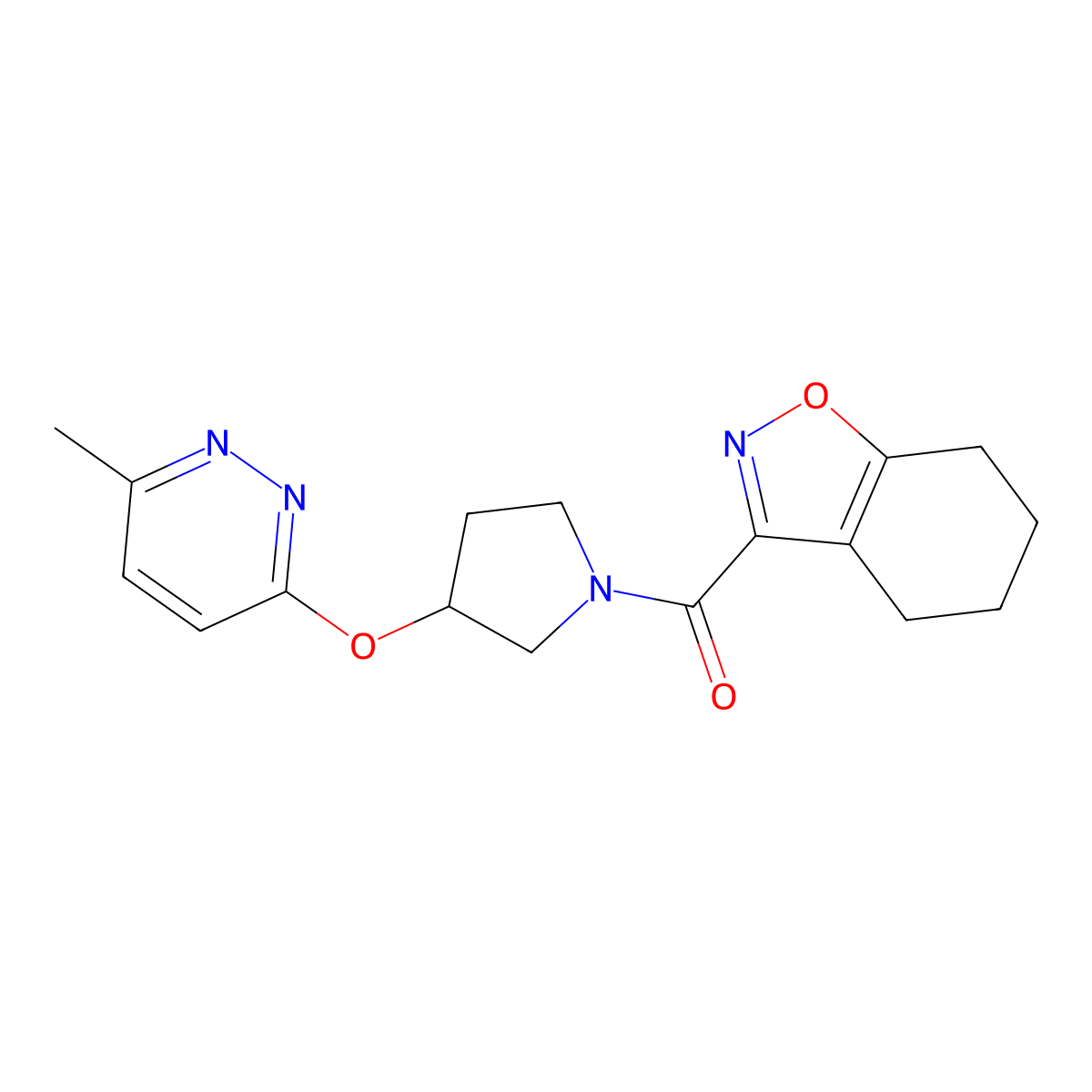 (3-((6-Methylpyridazin-3-yl)oxy)pyrrolidin-1-yl)(4,5,6,7-tetrahydrobenzo[d]isoxazol-3-yl)methanone molecular structure, CAS 2034581-52-5