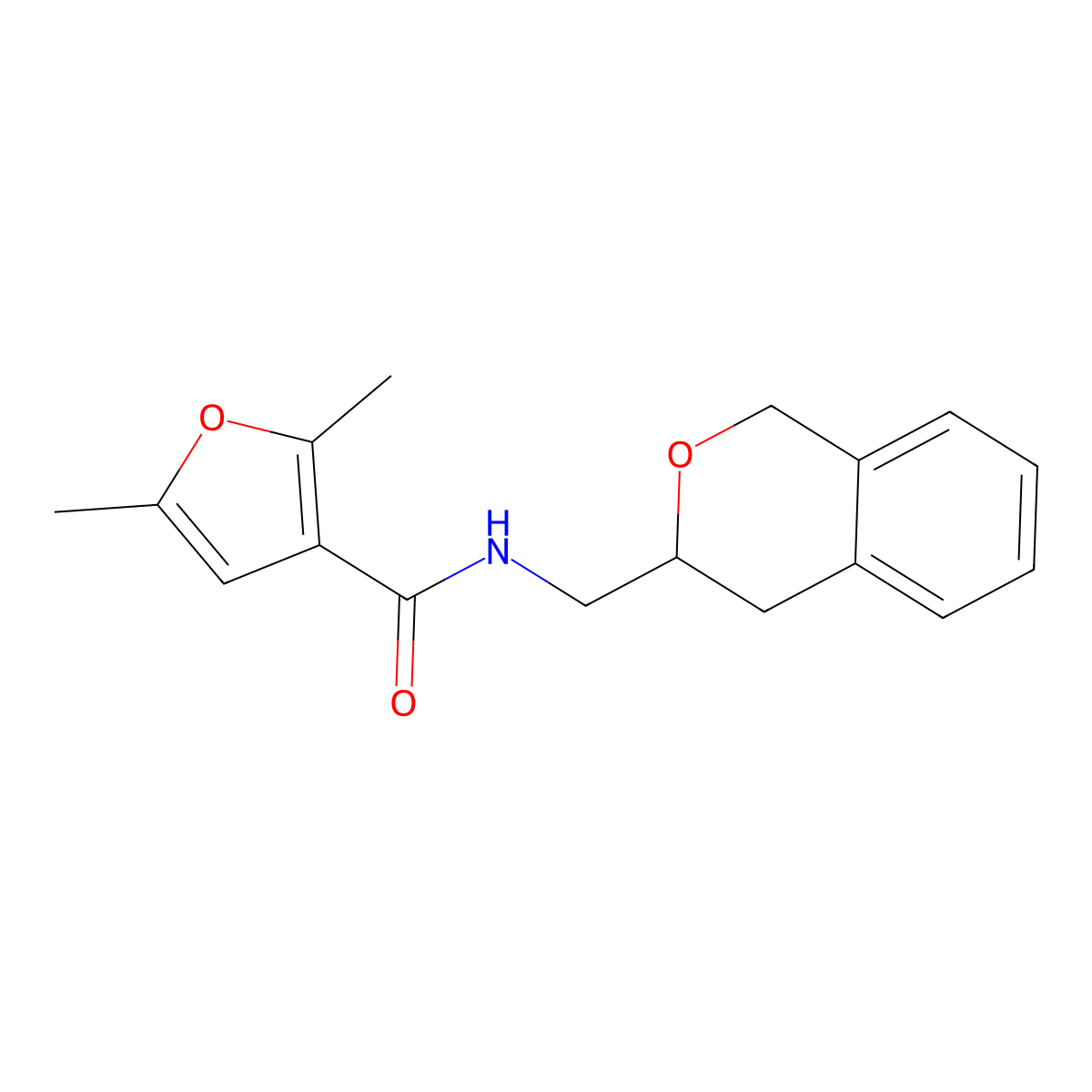 N-(isochroman-3-ylmethyl)-2,5-dimethylfuran-3-carboxamide molecular structure, CAS 2034581-63-8