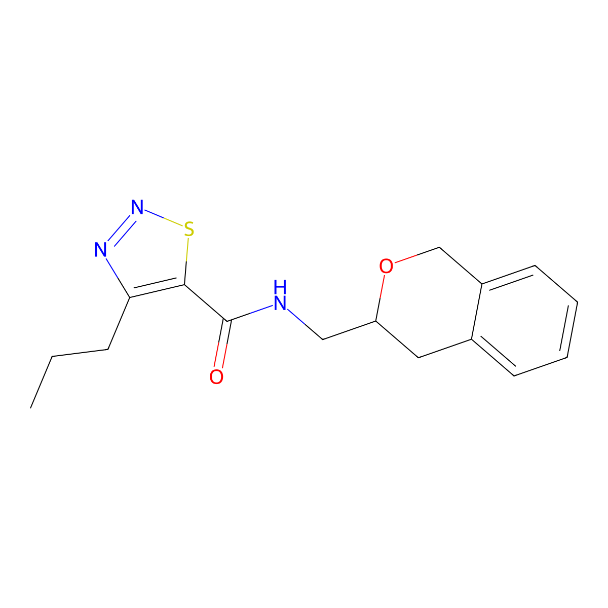 N-(isochroman-3-ylmethyl)-4-propyl-1,2,3-thiadiazole-5-carboxamide molecular structure, CAS 2034581-72-9