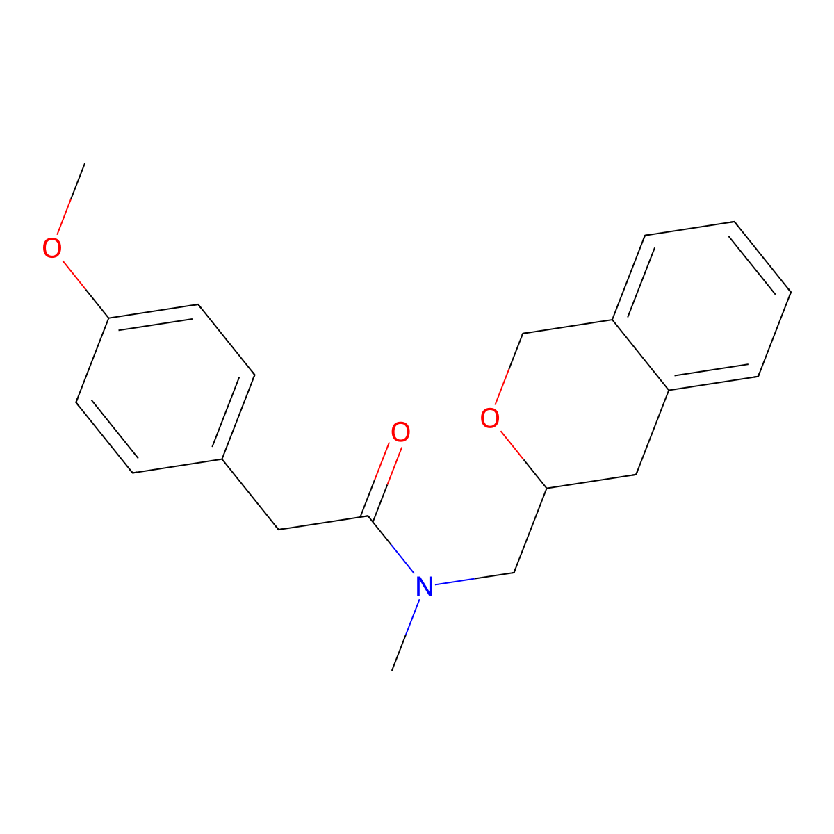 N-(isochroman-3-ylmethyl)-2-(4-methoxyphenyl)-N-methylacetamide molecular structure, CAS 2034581-90-1