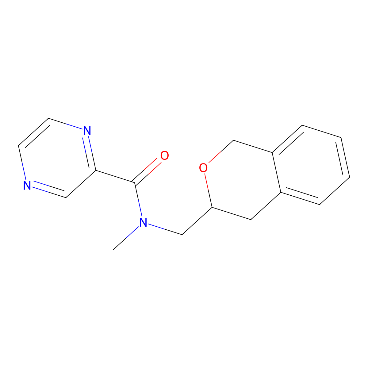 N-(isochroman-3-ylmethyl)-N-methylpyrazine-2-carboxamide molecular structure, CAS 2034581-96-7