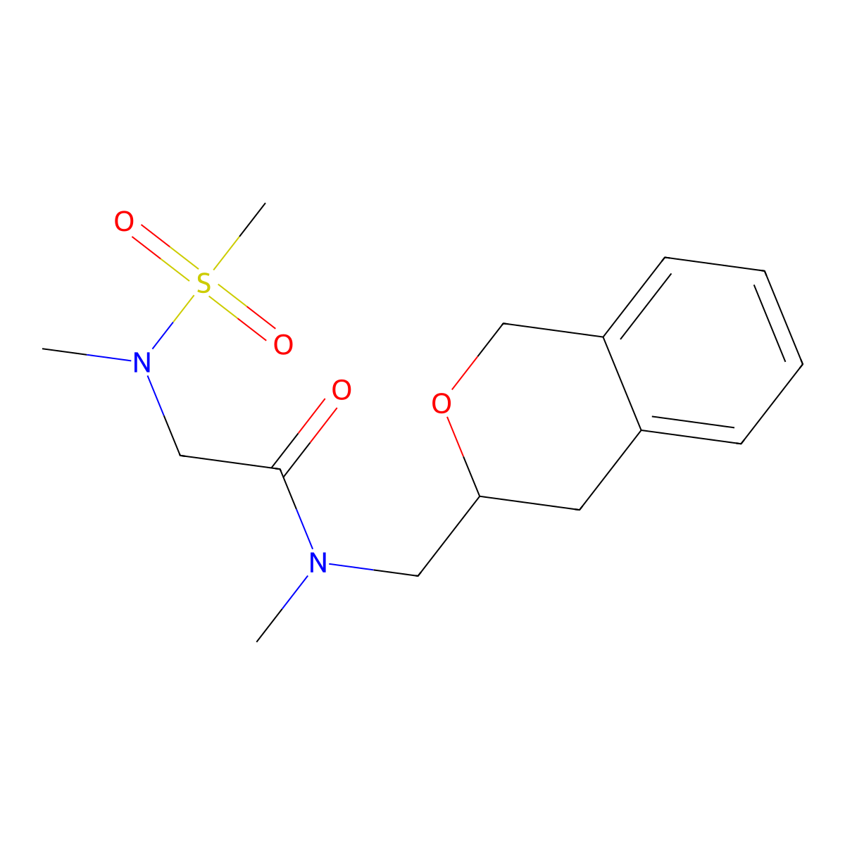 N-(isochroman-3-ylmethyl)-N-methyl-2-(N-methylmethylsulfonamido)acetamide molecular structure, CAS 2034582-02-8