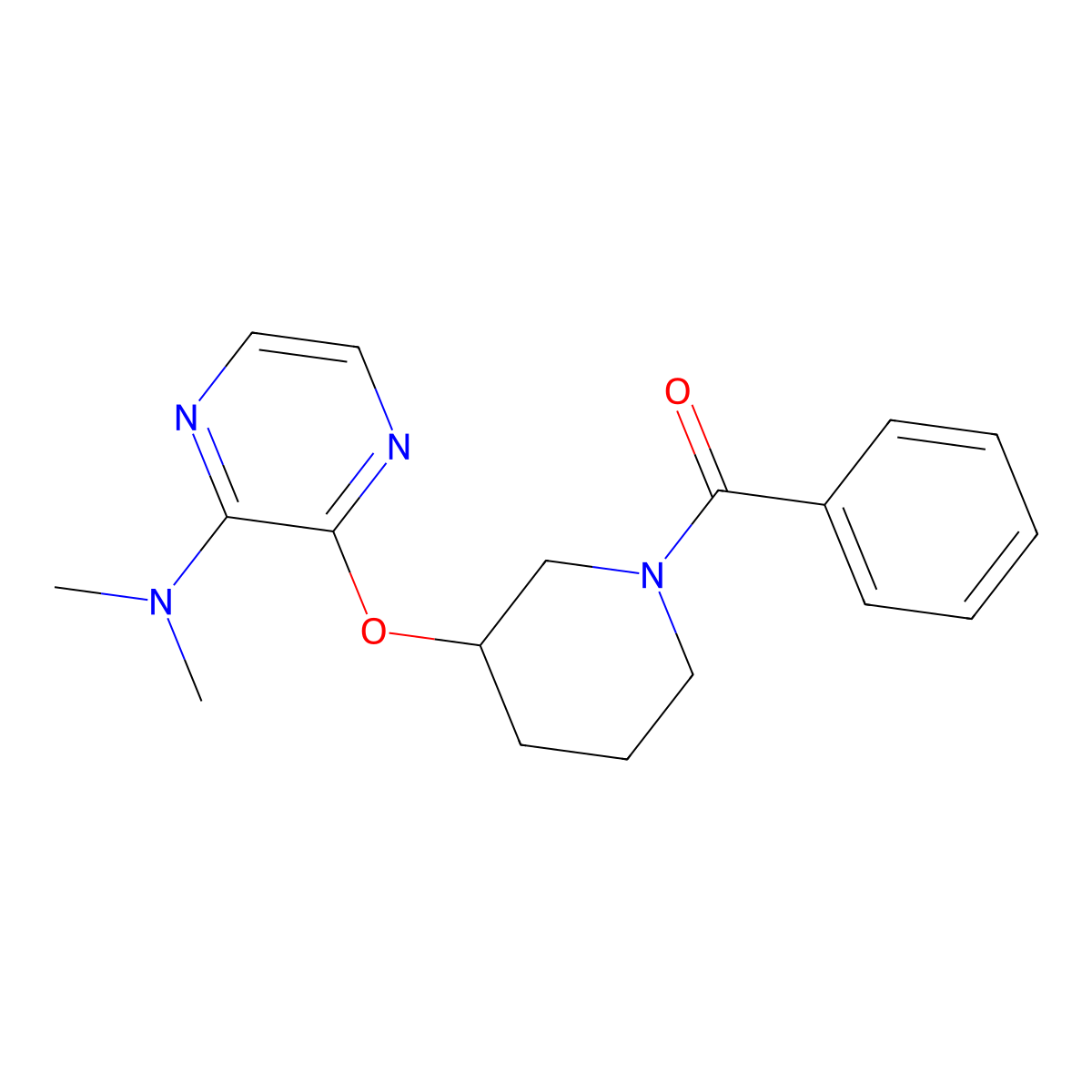 (3-((3-(Dimethylamino)pyrazin-2-yl)oxy)piperidin-1-yl)(phenyl)methanone molecular structure, CAS 2034582-05-1
