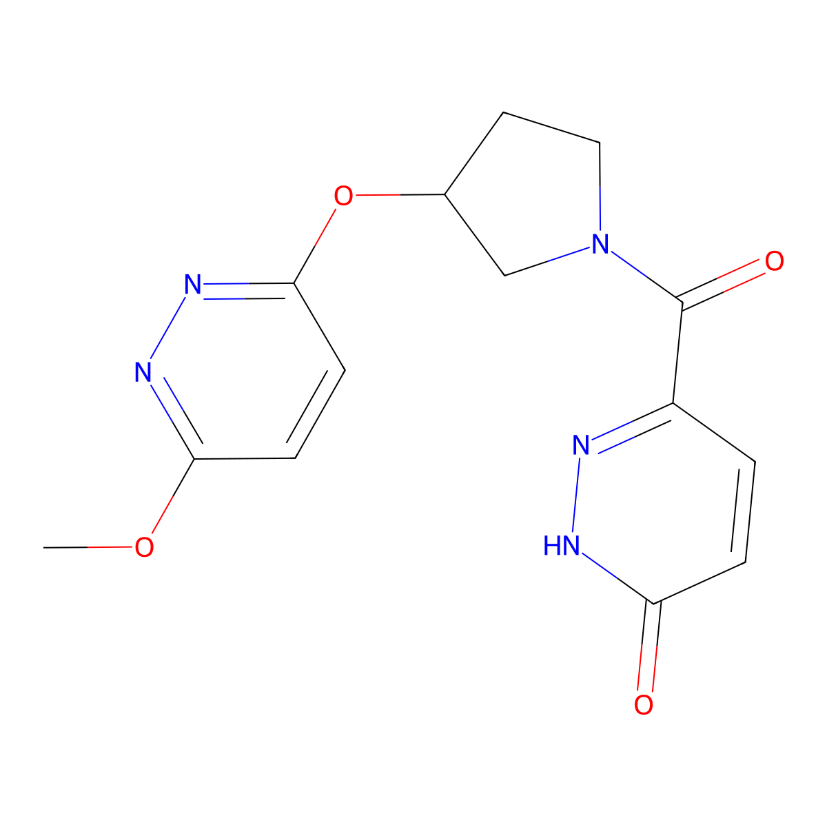 6-(3-((6-methoxypyridazin-3-yl)oxy)pyrrolidine-1-carbonyl)pyridazin-3(2H)-one molecular structure, CAS 2034582-09-5