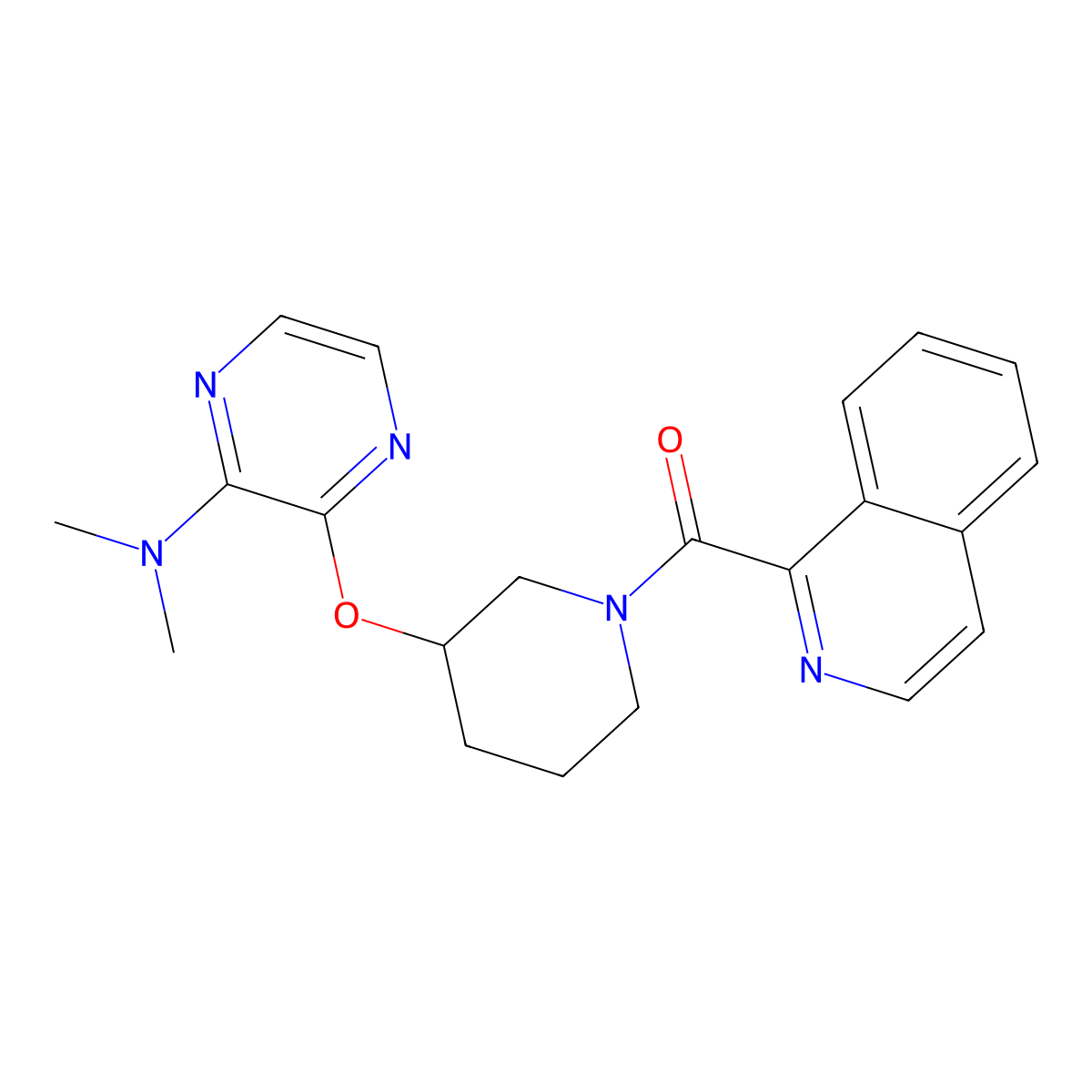 (3-((3-(Dimethylamino)pyrazin-2-yl)oxy)piperidin-1-yl)(isoquinolin-1-yl)methanone molecular structure, CAS 2034582-50-6