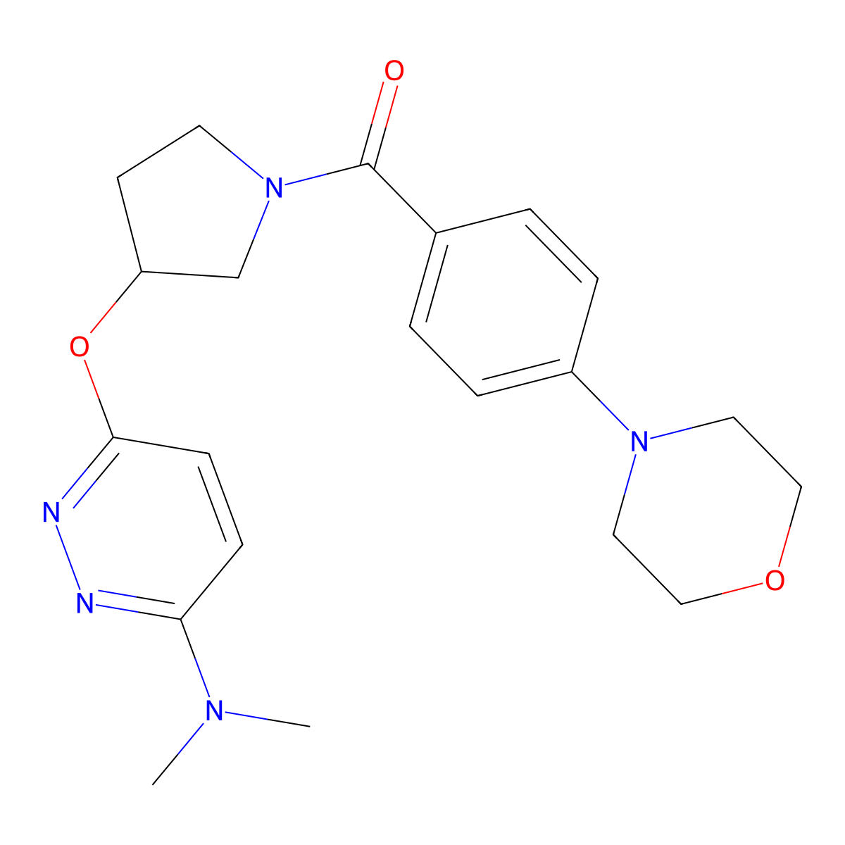 (3-((6-(Dimethylamino)pyridazin-3-yl)oxy)pyrrolidin-1-yl)(4-morpholinophenyl)methanone molecular structure, CAS 2034582-58-4