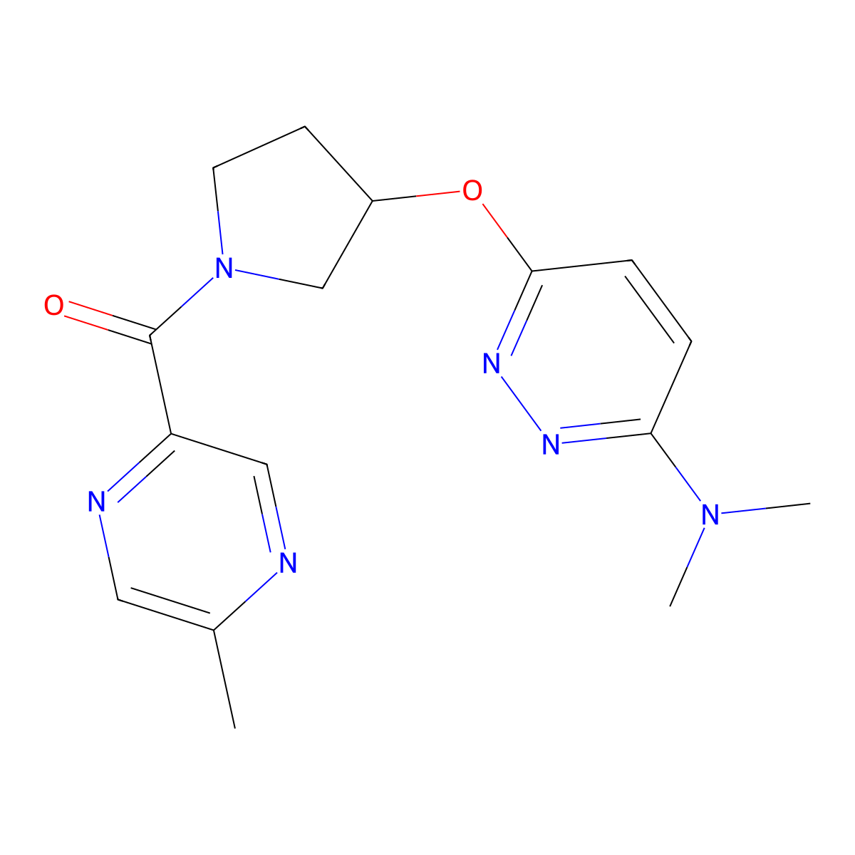 (3-((6-(Dimethylamino)pyridazin-3-yl)oxy)pyrrolidin-1-yl)(5-methylpyrazin-2-yl)methanone molecular structure, CAS 2034582-66-4