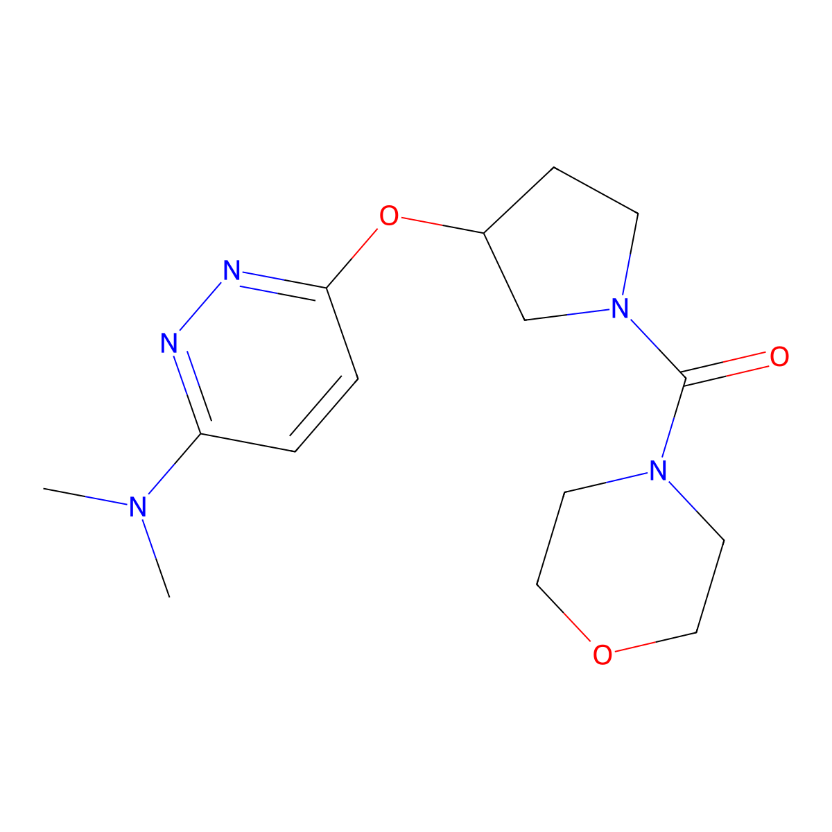 (3-((6-(Dimethylamino)pyridazin-3-yl)oxy)pyrrolidin-1-yl)(morpholino)methanone molecular structure, CAS 2034582-82-4