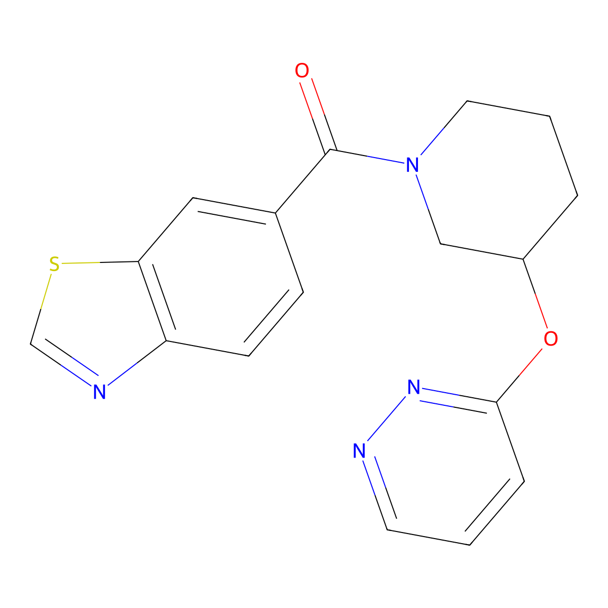 Benzo[d]thiazol-6-yl(3-(pyridazin-3-yloxy)piperidin-1-yl)methanone molecular structure, CAS 2034583-06-5