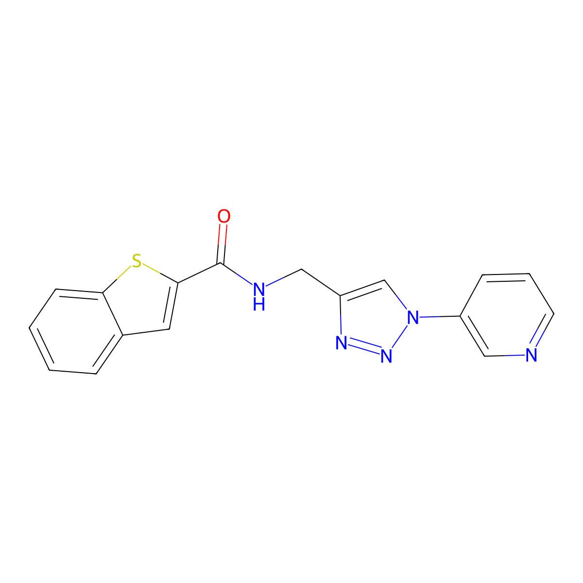 N-((1-(pyridin-3-yl)-1H-1,2,3-triazol-4-yl)methyl)benzo[b]thiophene-2-carboxamide molecular structure, CAS 2034583-07-6
